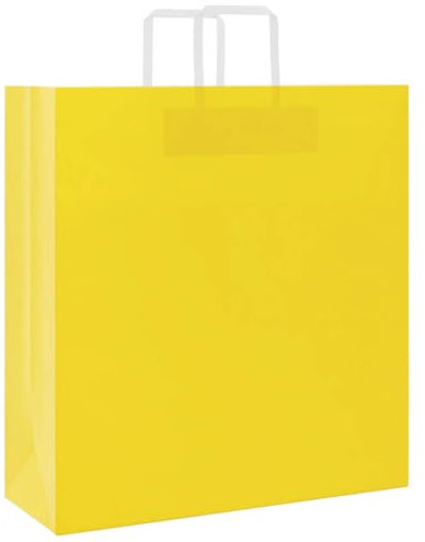 vidaXL Papiertragetaschen 50 Stk., Papiertüten mit Henkeln, Kraftpapiertüten, Geschenktüten für Einkaufen Hochzeiten Verpackungen Partys Geburtstag Weihnachten, Gelb 45x17x48cm