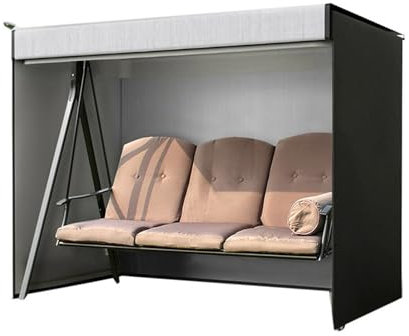 JDBDU Hollywoodschaukel Abdeckung 2-3 Sitzer Wasserdicht Winddicht Staubdicht Oxford-Gewebe Schwarz 160 X 120 X 170cm