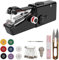 Machine à Coudre Manuelle, Outils de Couture Sans Fil Noire Mini Machine à Coudre Portable, Machine pour Couture Rapide et Artisanat de Couture