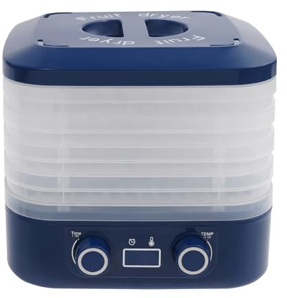 Essiccatore alimentare 5 piani – 160 W essiccatore elettrico con aria calda a 360°, timer da 35 – 70 °C e timer da 1 – 48 ore – a basso rumore (≤ 50 dB), display a LED, per frutta, carne, erbe