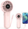 Amacool Handheld Fan Rechargeable, Built-in Type-C Cable, 5-Speed Personal Fan with LED Display, Max 12H Runtime, Portable Fans for Travel Outdoor Cruise Makeup, Gift for Women Stylish Girl (Pink)