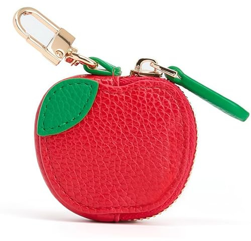 Evadollina Mini Geldbörse Damen, Schlüsseletui Damen, Coin Purse, Schlüsseletui, Süßer Leder Taschenanhänger, Christmas Geschenk (Apfel)