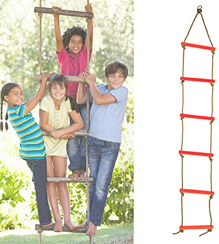 Fockety Scala da Arrampicata per Bambini Attrezzatura per Esercizi per Bambini Regolabile in Altezza Blu 150 kg per Negozio di Abbigliamento per Materiale Plastica + Nylon (Rosso)