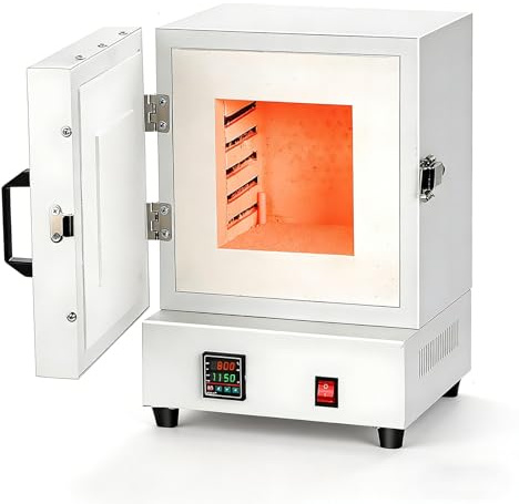 Horno de Mufla de Cerámica Eléctrico de Laboratorio 2000W,Horno Eléctrico de Calcinación 1150℃ para Fusión de Metales,con Guantes y Pinzas Resistentes al Calor,para Odontología,Trabajos Cerámicos