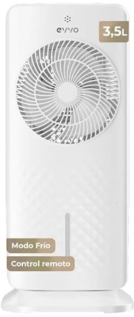EVVO AC750 Ventilatore evaporativo - Climatizzatore portatile ad aria fredda senza installazione con acqua e ghiaccio, 3 velocità, 2 modalità, funzione fredda, oscillazione, timer 12 ore e telecomando