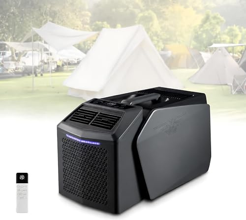 Condizionatore Portatile Campeggio, Climatizzatore Mobile Split, 6200 BTU, 550W A Risparmio Energetico, Funzione Senza Scarico, Inverter 4 in 1 per Tenda, Camper, Van Life, Auto