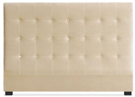 Menzzo Luxor Kopfteil Bett 160cm mit Samtbezug Beige