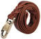 Fdit Laisse de Chien en Cuir Souple, Grand Collier de Dressage de Chien et Laisse tressé Chaîne pour Chiens Animaux de Compagnie Laisse Corde Brun(2.5 * 150CM)