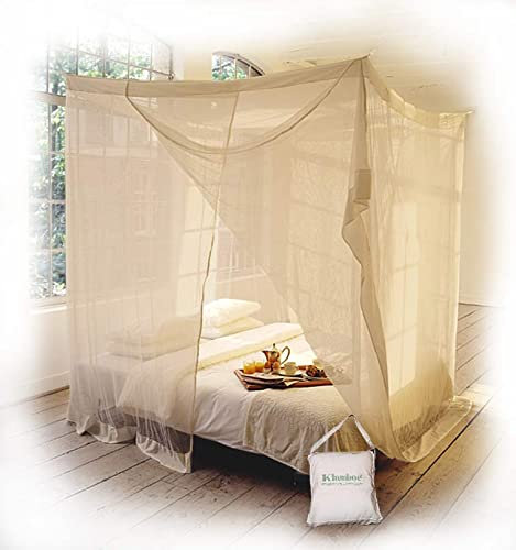 Moustiquaire de lit rectangulaire KLAMBOE ® Filet Anti-Insectes Haut de Gamme Fait Main - 210cm x 100cm x 235cm - Single Standard - Khaki