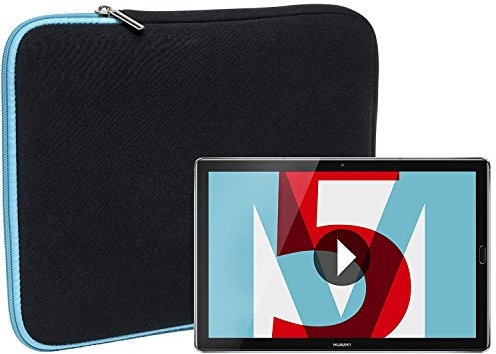 Slabo Tablet Tasche Schutzhülle für Huawei MediaPad M5/M5 Pro (10,8) Hülle Etui Case Phablet aus Neopren – TÜRKIS/SCHWARZ