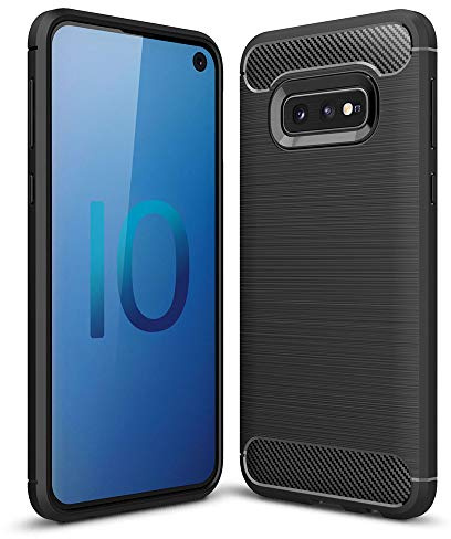 NALIA Silikonhülle für Samsung Galaxy S10e - rutschfest & Matt - Vortex (Gebürstete Optik & Carbon Design) - Marke aus Berlin