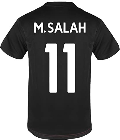 Liverpool FC Mens Salah 11 Poly T-Shirt Black LFC Large