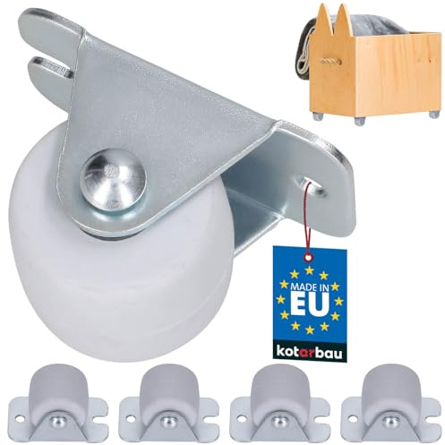 KOTARBAU Transportrollen Gummi Univer. Stahlrahmen Möbelrollen 22 mm / 33 mm Alle Böden Lenkrollen Kisten Fix Schieberollen Werkzeugrollen Bockrollen (4, 33 mm)