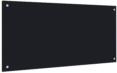 vidaXL Küchenrückwand Spritzschutz Fliesenspiegel Glasplatte Rückwand Herdspritzschutz Wandschutz Herd Küche Schwarz 100x50cm Hartglas