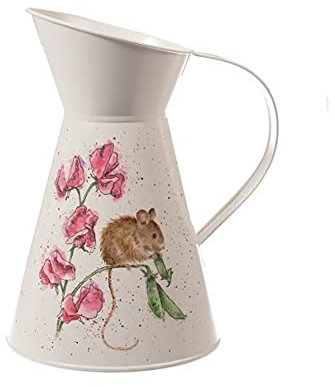 Wrendale Designs by Hannah Dale - The Pea Thief Mouse Flower Jug - 170mm by 250mm