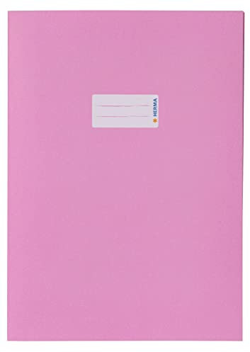 HERMA 7048 Heftumschlag A4 Papier Rosa, Hefthülle mit Beschriftungsfeld aus extrem kräftigen Papier & satten Farben, Heftschoner für Schulhefte, farbig