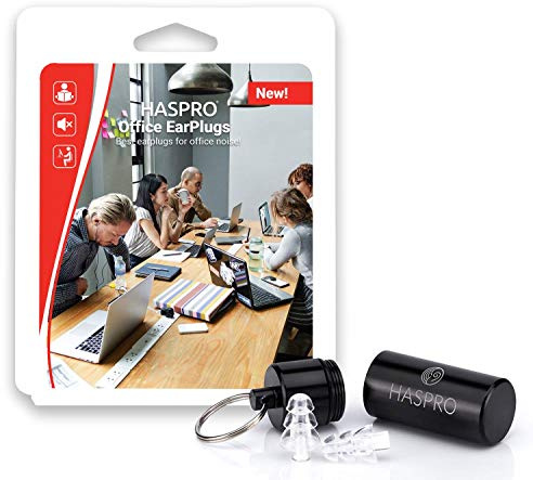 HASPRO® Büro-Ohrstöpsel – Beste Ohrstöpsel für Studium, Lesen, Bürogeräusche! Weiches Silikon, wiederverwendbare Ohrstöpsel für offene Räume, Heimbüroarbeit, unsichtbare halbtransparente Ohrstöpsel