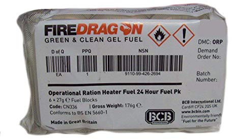 Bcb CN336 Fire Dragon Solid Camp Cooking Fuel 27g 2 Packs of 6 (12)