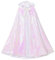 yeesn Kinder Umhang mit Kapuze für Mädchen, Pailletten, langer Umhang für Prinzessinnen-Kostüm, Weihnachten, Halloween, Party, Cosplay Gr. 3-5 Jahre, weiß