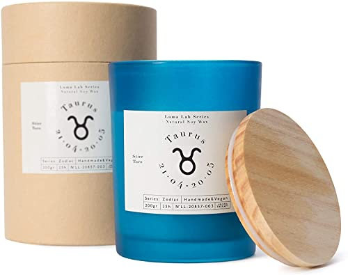 Lumaland Luma Lab Zodiac Duftkerze Sternzeichen Stier - aus 100% veganem Sojawachs - nachhaltig, vegan, stilvoll - Kerze im Glas - Duftmomente für Zuhause - Home - Aroma & Entspannung