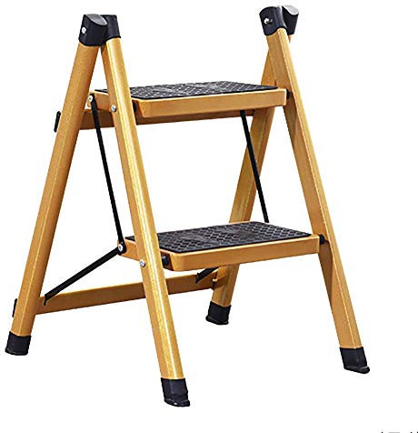 MTYLX Escabeau, Escabeau Portatif, Escabeau Pliant À Échelle-Deux Marches/Échelle À Trois Marches, Échelle À Pédale Antidérapante, Échelle Isolée, Or Portable Pliable,Échelle À 2 Marches,Échelle À
