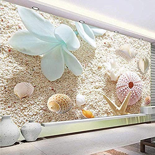 XHXI Benutzerdefinierte 3D-Fototapete Strand Seestern Muschel Muschel Boden Aufkleber Wohnzimmer Badezimmer PVC sel Wanddekoration fototapete 3d Tapete effekt Vlies wandbild Schlafzimmer-200cm×140cm