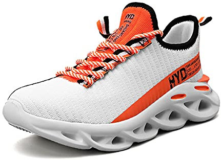 AARDIMI Herren Laufschuhe Leichte Fitness straßenlaufschuhe Sneaker Sportschuhe atmungsaktiv Anti-Rutsche Gym Fitness Schuhe (Orange-4012, Numeric_44)