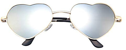 Vintage Runde Quadrat Herzförmig Verspiegelte Polarisierte Sonnenbrille mit UV400 Schutz Damen/Herren Teenager&Mädchen Mode Sonnenbrille