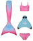 Planet Mermaid Kinder Deluxe Set Lebendige Farbe Meerjungfrau Schwanz Badeanzug für Mädchen Inklusive Schwimmhilfe Magic Fin, Schwanz, Crop Top & Slip Passion Pink, 6-7 Years