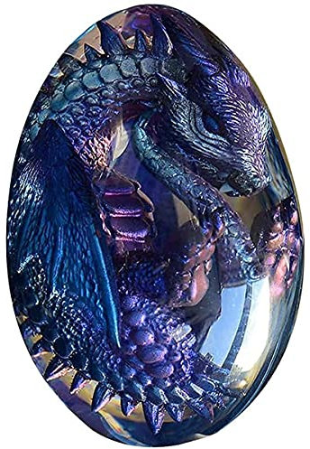 Lava-Drachen-Ei, Traum-Kristall, transparentes Harz, Feuertasche, fliegende Dinosaurier-Eier, Innendekorationen, handgefertigte Skulptur, Ornamente, Souvenir (lila)