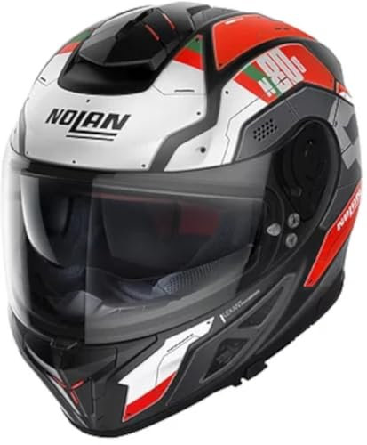 Nolan N80-8 Starscream N-Com Helm, schwarz/weiß/rot, M (58/59)