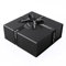 JiaWei Geschenkbox 45 x 37 x 18 cm XXL, Geschenkkarton mit Magnetisch Deckel & Kreuzförmige Schleife, mit Grußkarten & Seidenpapier - Schwarz (Stil-2)