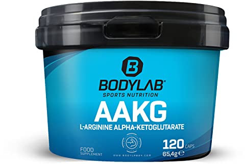 Bodylab24 AAKG 120 Kapseln, Arginin-Alpha-Ketoglutarat hochdosiert, Pre-Workout Supplement, geschmacksneutral, zuckerfrei