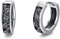Rose 925 Sterling Silber Creolen Damen - Kleine Schwarz Schlafen Kreolen Ohrringe Klapp - Ohrschmuck Geschenk für Frauen