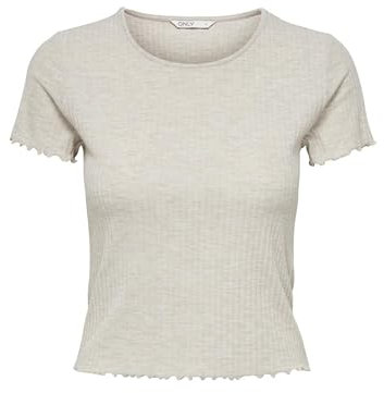 ONLY Onlemma S/S Short Top Noos JRS, Pierre de Pumice-Détails : mélange, XS Femme