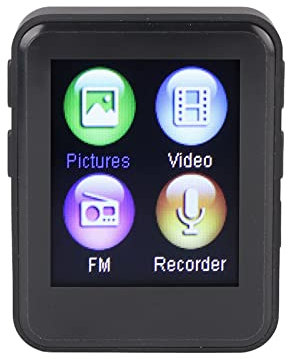 MP3-Player mit Bluetooth 5.0, Tragbarer HiFi-Stereo-Musik-Player mit 64-GB-Erweiterung, 1,77-Zoll-Farbbildschirm-Taschen-Lesegerät für Elektronische Bücher, Zum Lesen Beim