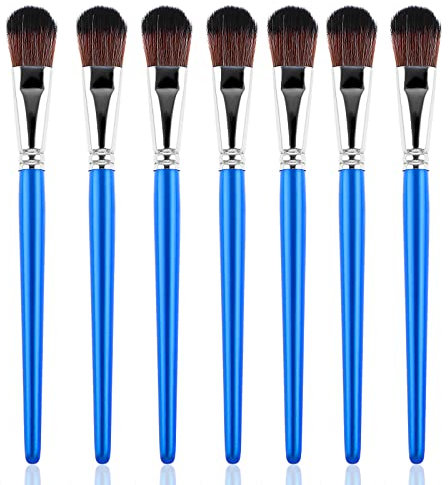 8 Pièces Pinceaux Peinture de Vadrouille Acrylique 1 Pouce Pinceau Aquarelle de Vadrouille de Mélange Ovale avec Manche en Bois Pinceau de Peinture à l'huile Ensemble d'art pour Visage Aquarelle
