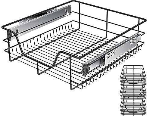 KESSER® Teleskopschublade 3x 50 cm ✓ Küchenschublade ✓ Küchenschrank ✓ Korbauszug ✓ Schrankauszug ✓ Vollauszug ✓ Schublade