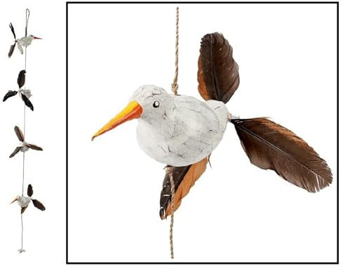 391077 Windspiel ┼ 4er Vogel-Girlande 120cm ┼ drehbare Schwänze