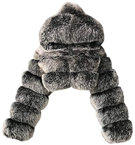 Cropped Fluffy Puffer Overcoat Outwear Fleece Jackets for Women UK Lapel Zip Up Plus Size Teddy Coat Fur Coats Women's Coats Short Artificial Plush Parka Peacoats Winter Warm Bubble Coat
