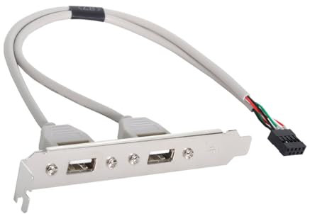 CY Cable Dual USB 2.0 A Type Female to Motherboard 9Pin 10Pin USB Header Cable with PCI-E Bracket Screw Panel