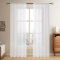Softalker Stores Gardinen Stangendurchzu 2er Set Sheer Curtains Vorhänge Transparente Gardienen Schal Weiße Vorhang Wohnzimmer 250 cm Extra Lang Dekoschal für Schienensystem