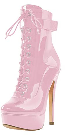 MissHeel Stivaletti con tacco alto, rosa., 37 EU