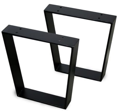 modern LOFT art Bankbeine Tischbeine - DIY Möbelfüße 100x10cm Schwarz - Moderner Industrie-Look für Ihr Wohnzimmer - Metall Industrial Tisch Bank Sitzbank Couchtisch Kufen - Breite 20cm, Höhe 42cm