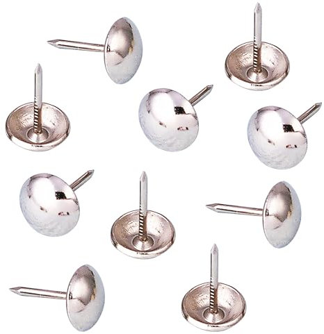 100 Pcs Thumb Push Pins Silver Tacks Furniture Nails Pins Assortment Kit Decorative Tacks for DIY Tools Carpets Upholstery Pins and Tack