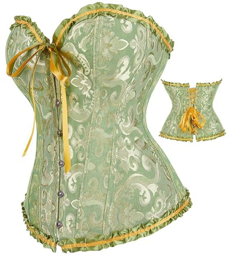 Zooma Corset Tops for Women, Women's Lace Up Boned Overbust Corset Bustier Lingerie Bodyshaper Top Plus Size