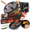 GUSSKÖNIG Dutch Oven Set - Eingebrannter Dutch Oven 4 Liter - Feuertopf Gusseisen ohne Füßen - Schmortopf Doppelfunktion - inkl. 2in1 Deckelheber, DutchOven Rezeptbuch [für 1-2 Personen]