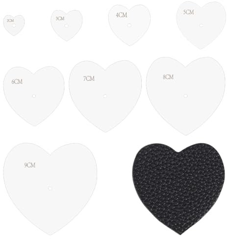 UNICRAFTALE 8 Stück 8 Größen Herz Schablonen Acryl Sashiko Schablonen Herz Schablonen Herz Quilt Vorlage Stickwerkzeug Zeichnen Herz Schablonen Zum Malen Handquilten Sticken DIY Dekoration Handwerk