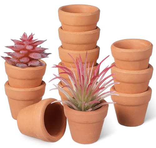Milisten 12er Set Mini TMilisten 12St kleine Töpfe Mini Terrakotta-Blumentöpfe essbarer Ton zum Essen Terrakotta-Topf Durchlässiger Blumentopf Mehrzweck Blumentopf -Erdbeer-Pflanzgefäß Kinderzimmertop