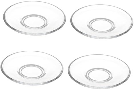 COLLBATH 8 Pièces Soucoupe En Verre Tasses à Café Turques Assiettes Claires Soucoupes à Café Assiettes Soucoupes Machine à Café Plats De Conservation Des Collations Un Verre Réutilisable